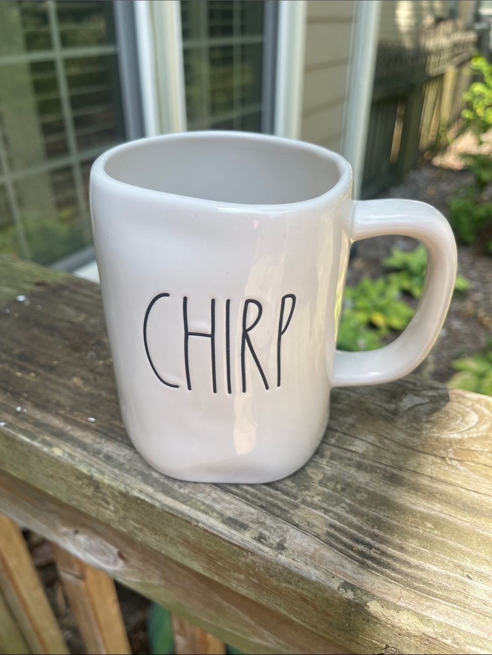 Rae Dunn “CHIRP” ceramic coffee mug